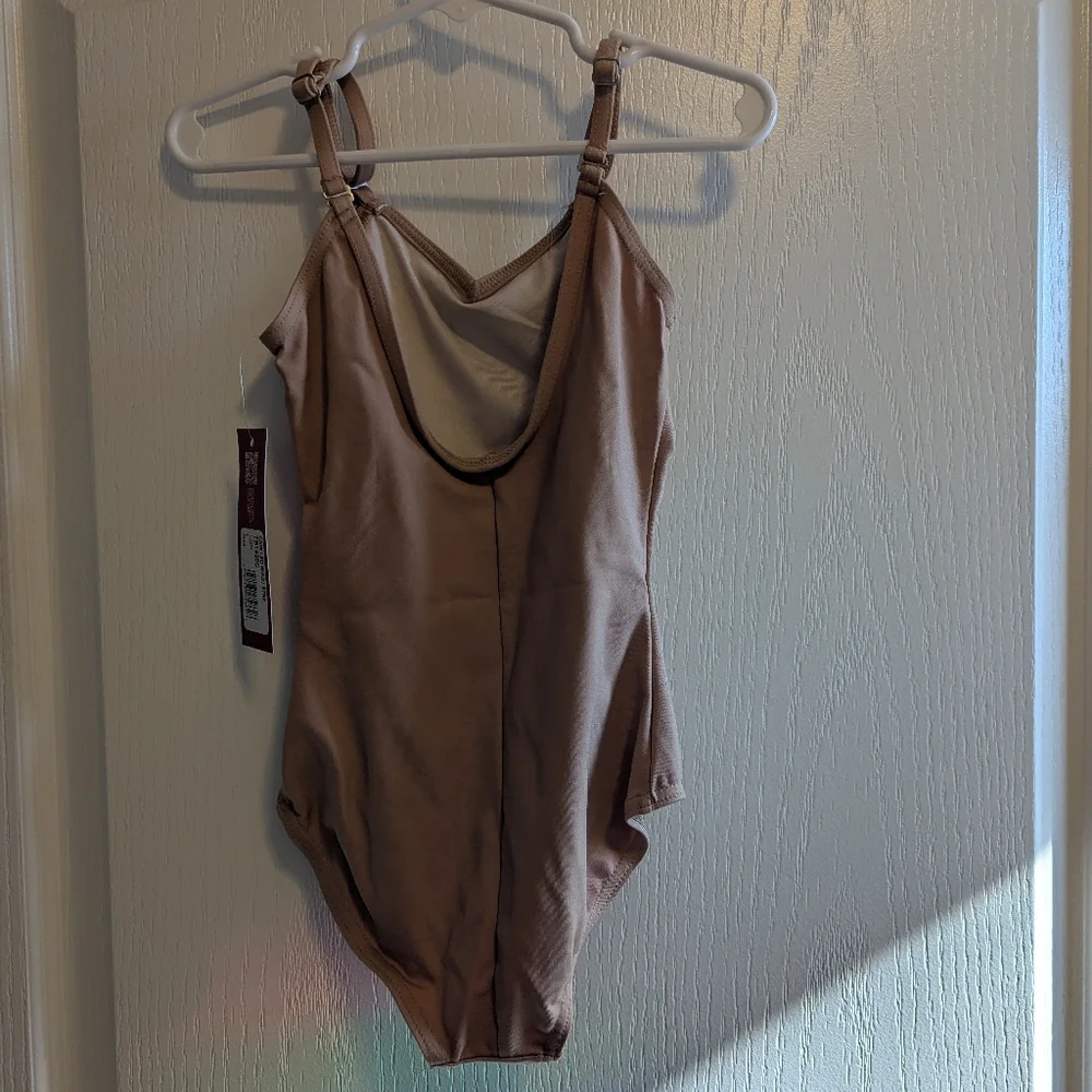 Capezio Camisole Leotard w/ Adjustable Straps Light Suntan Children's Large NWT